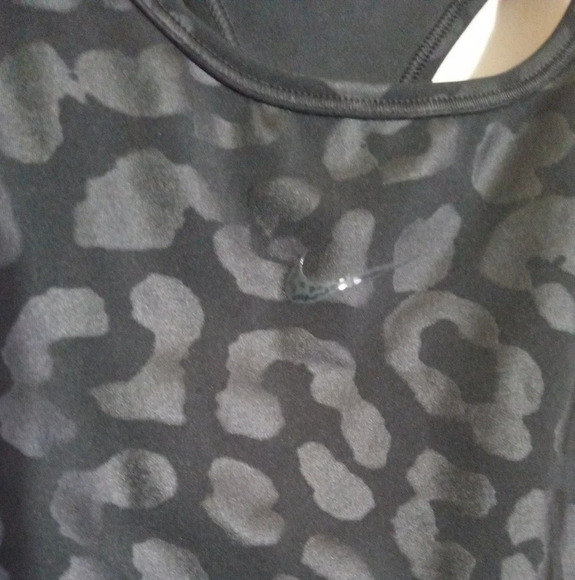Nike swoosh black and gray animal print racerback sports bra women's size small - Picture 2 of 5